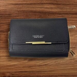 Black‎ Forever Lovely Madley Wallet Clutch Zip Around Womens Small Bag